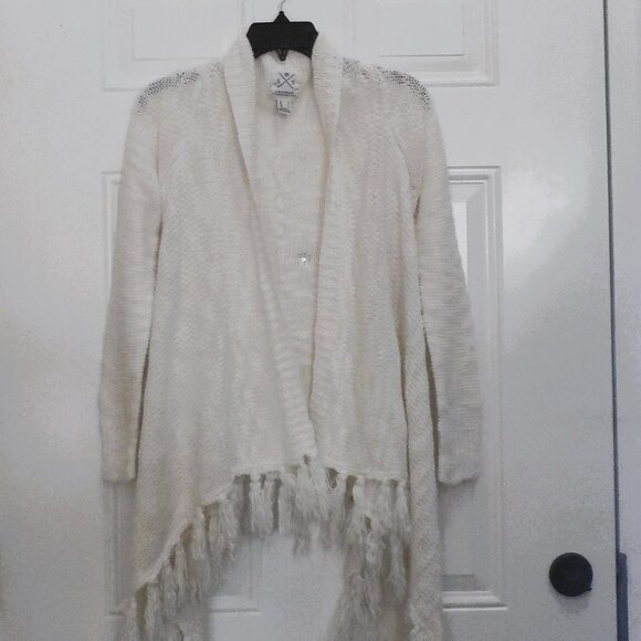 white waterfall cardigan small size - Picture 2 of 4